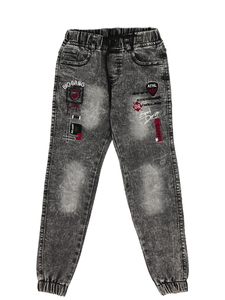 Nové šedé melírované stylové rifle  Nové šedé melírované stylové rifle