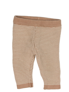 Oranžovo-bílé pruhované pletené legíny F&F