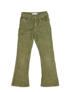 Zelené manšestrové zvonové kalhoty Zara