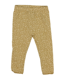 Hnědé legíny s květinami a krajkou Tu 