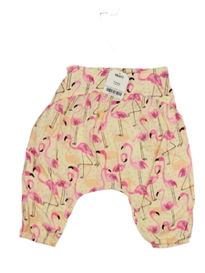 Nové krémové slabé kalhoty s plameňáky Next