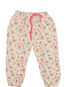 Krémové květinové slabé tepláčky 