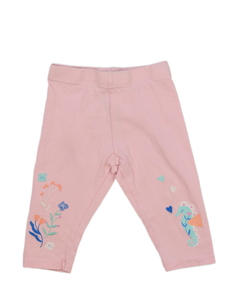 Růžové 3/4 legíny s květinami Mothercare