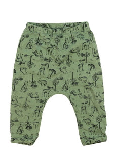 Zelené slabé tepláky se zvířátky Tu 