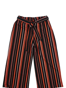 Černé pruhované široké lehké kalhoty M&Co