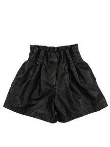 Černé koženkové kraťasy Zara