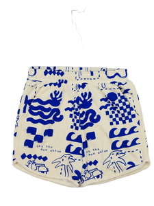 Krémové kraťasy s modrými vzory George