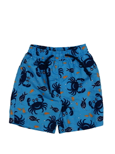 Modré plážové kraťasy s kraby 