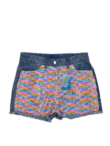 Nové modré riflové kraťasy s flitry 