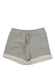 Šedé melírované kraťasy s lesklou tkaničkou 