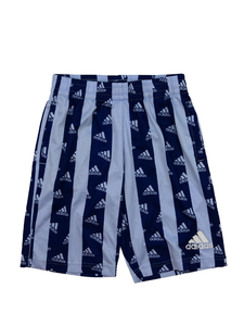 Modré pruhované sportovní kraťasy Adidas 