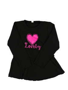 Červené delší triko se srdcem 