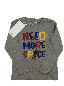 Nové šedé melírované triko s nápisy 