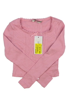 Nový růžový žebrovaný crop top George