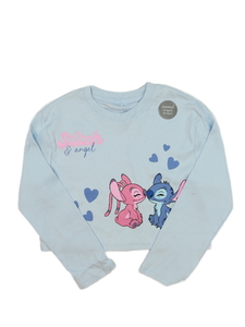 Modrý crop top Stitch George