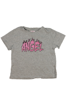 Šedý crop top s nápisem