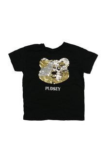 Černé triko s flitrovým medvědem George