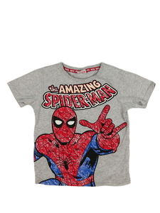 Šedé melírované triko Spider-man Tu 