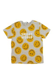 Šedé melírované triko se smajlíky Primark