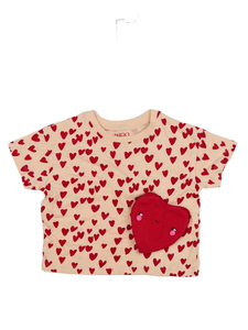 Růžové triko se srdíčky Next