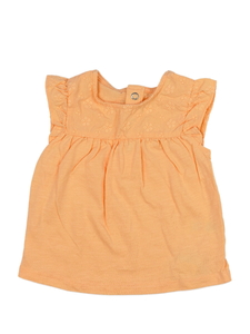 Oranžové triko s výšivkami květin Tu 