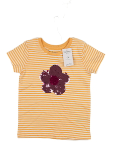 Nové pruhované triko s květinou Nutmeg 