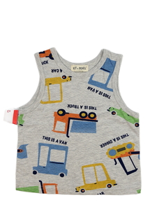 Nové šedé tílko s auty 