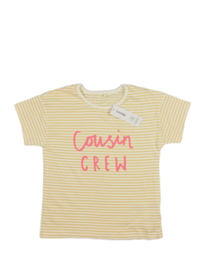 Nové krémové pruhované triko s nápisem George