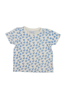 Bílé triko s modrými srdci Primark 