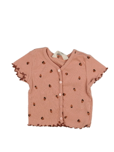 Růžové triko s jahodami H&M