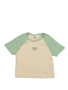 Krémovo-zelený crop top H&M