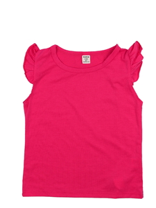 Sytě růžové triko s volánky 