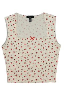 Krémový top s růžemi New Look 