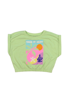 Zelené crop triko s potiskem 