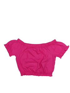 Sytě růžový crop top 