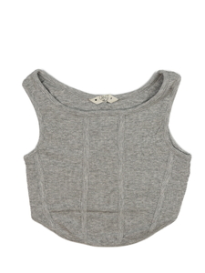 Šedý melírovaný crop top 