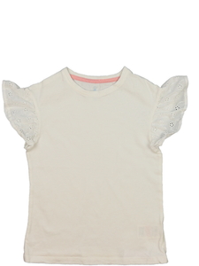 Krémové triko s madeirovými rukávky Mothercare