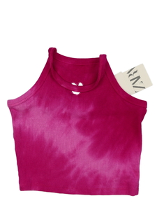 Nový růžový batikovaný crop top Zara