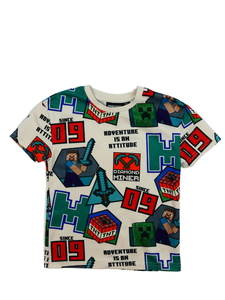 Bílé sportovní triko Minecraft Primark 
