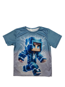 Modré sportovní triko Minecraft 