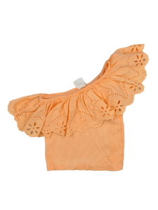 Oranžový crop top s volánkem Zara