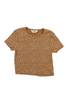 Hnědé květinové krátké triko H&M