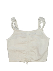 Bílý madeirový crop top Primark 