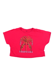 Sytě růžový crop top Tu 