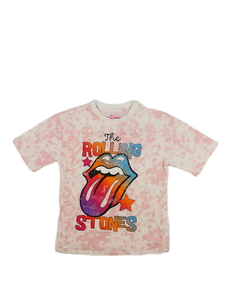 Růžové melírované triko The Rolling Stones 