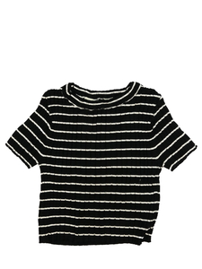 Černý  žebrovaný teplejší crop top H&M