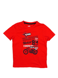 Červené triko s motorkou