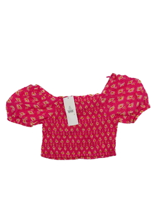 Nový růžový prošívaný crop top George