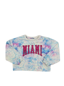 Světlá barevně batikovaná crop mikina Tu 