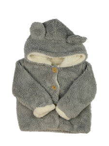 Šedá chlupatá mikina s oušky 